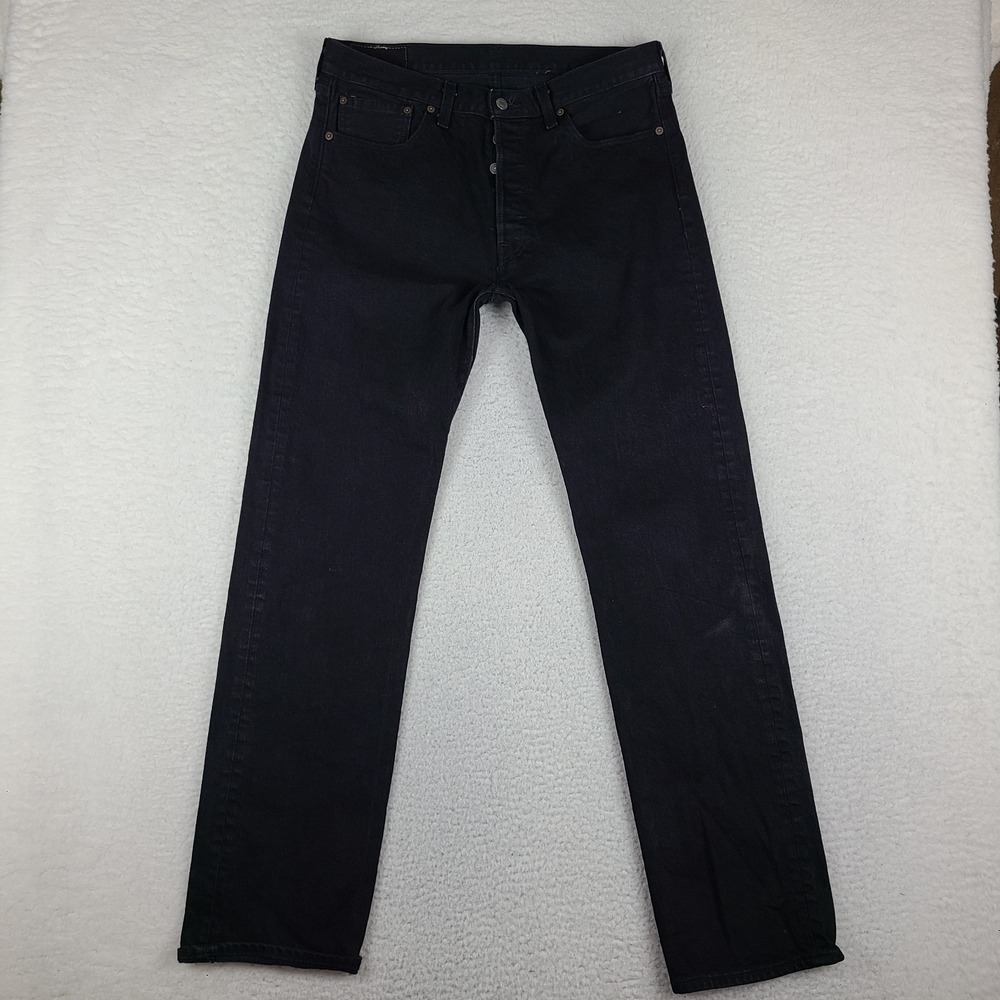 Levi's 501 Jeans Mens 34x34 Black Original Fit Straight Leg Button Fly Waterless